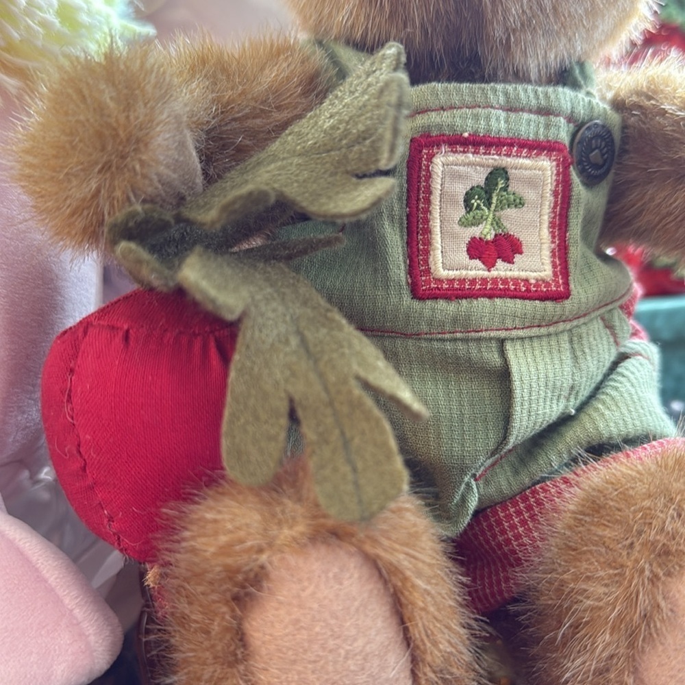 Boyd’s Bears Adorable Brown Teddy Bear with Green Overalls - Picture 3 of 6